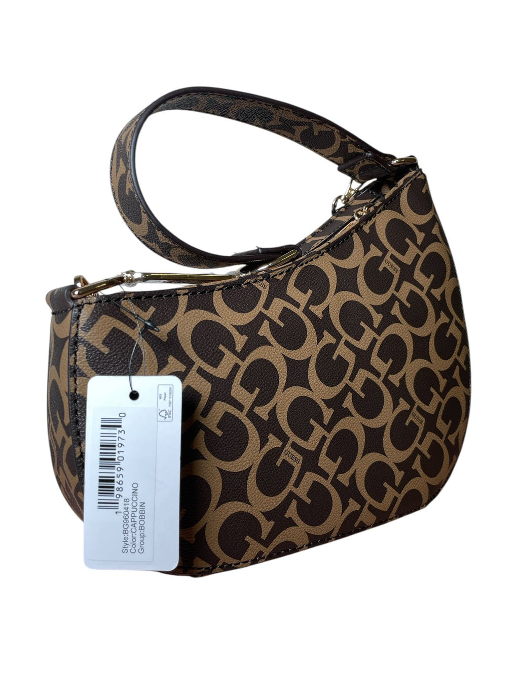 GUESS - Bolso Monogram con Cadena y Charms