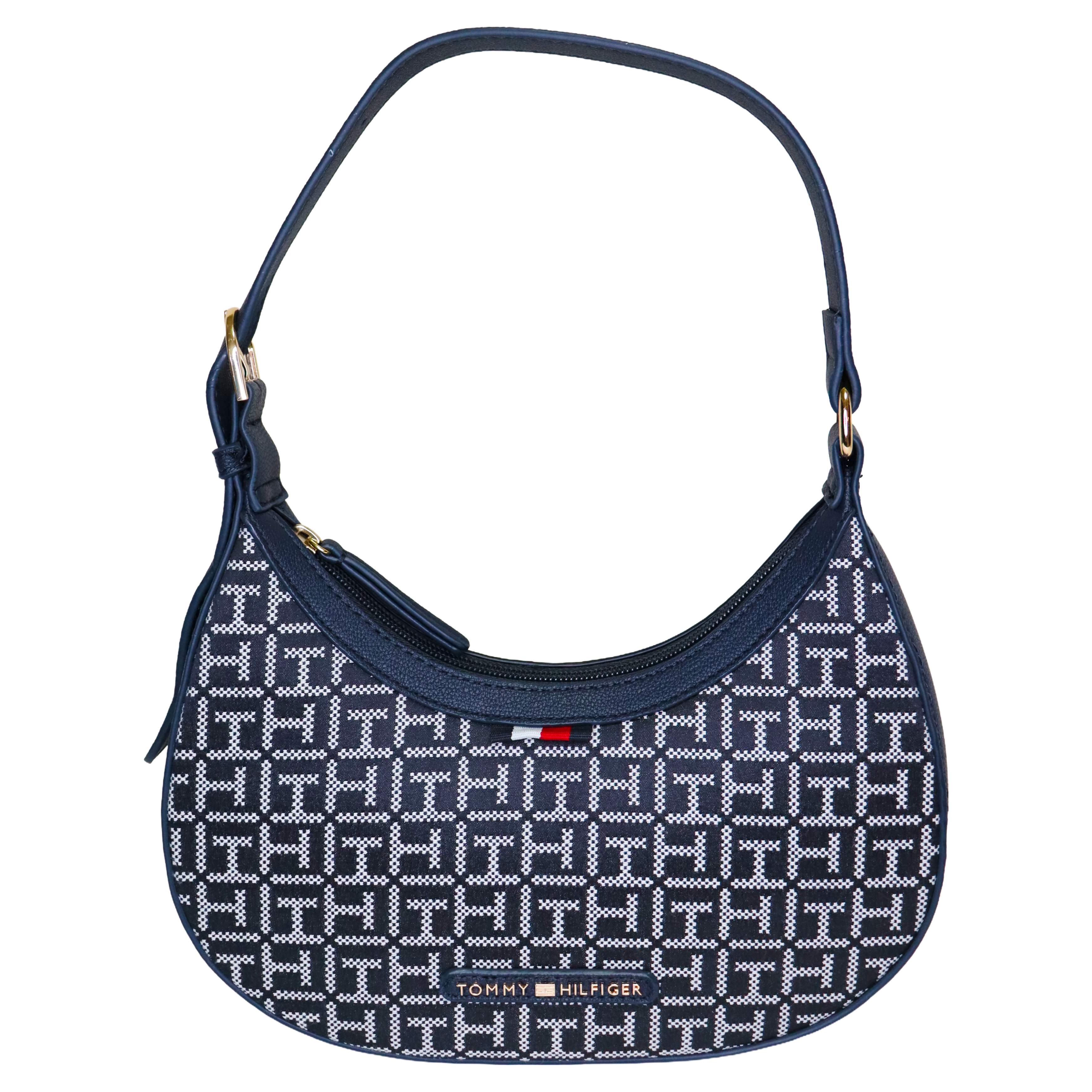 Tommy Hilfiger — TH Monogram Buckle Shoulder Bag