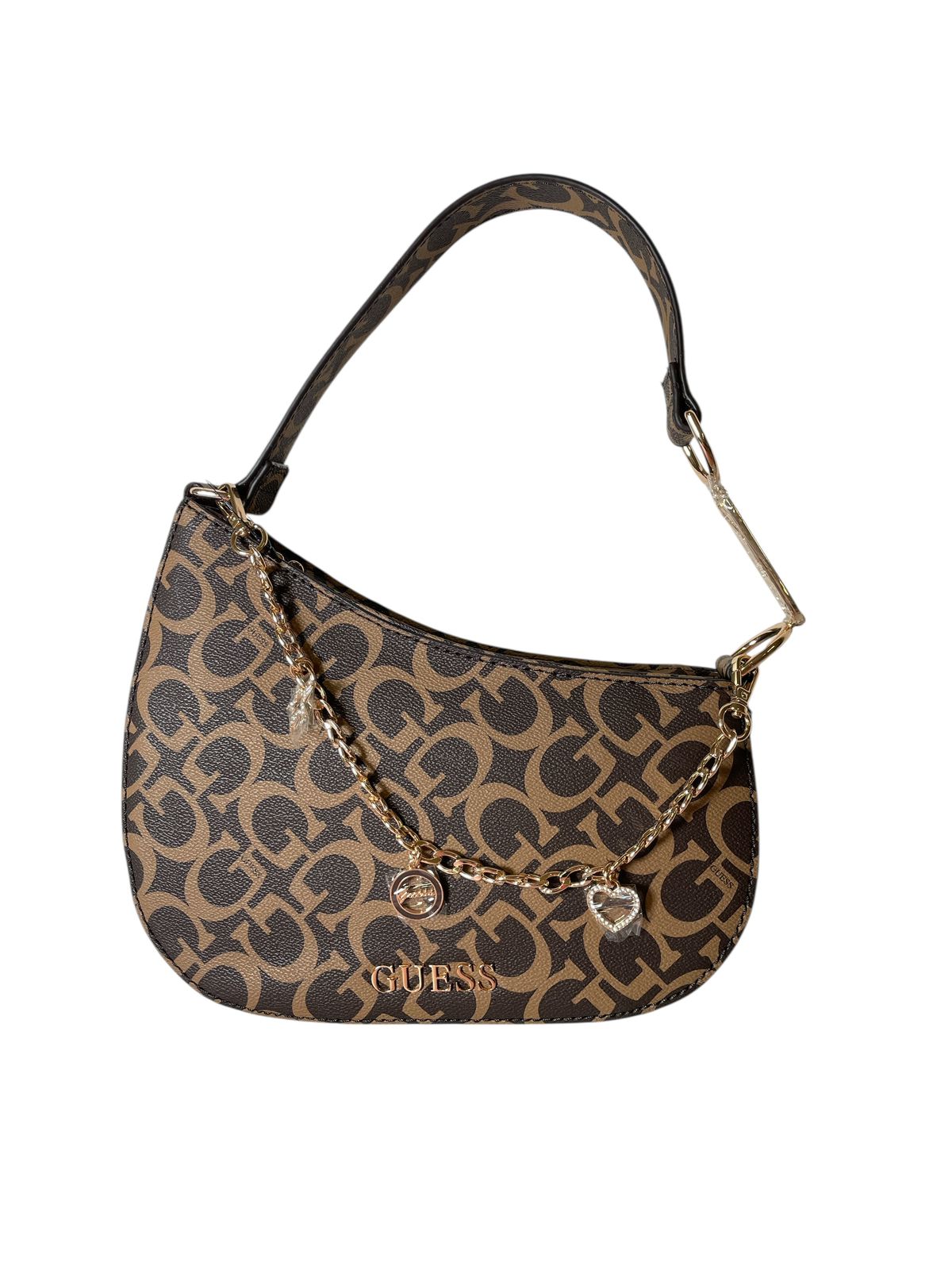 GUESS - Bolso Monogram con Cadena y Charms